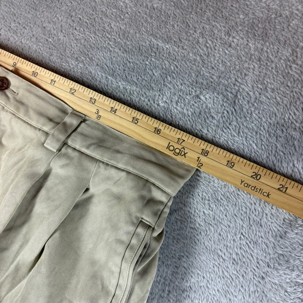 Tommy Bahama Pants Mens 36 Relaxed Pleated Khaki Tan 100% Silk Luxury Casual